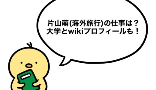 片山萌(海外旅行)の仕事は？大学とwikiプロフィールも！